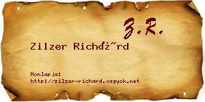 Zilzer Richárd névjegykártya
